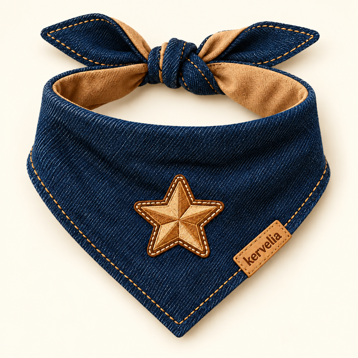 kervelia™ Western Star Denim Dog Bandana