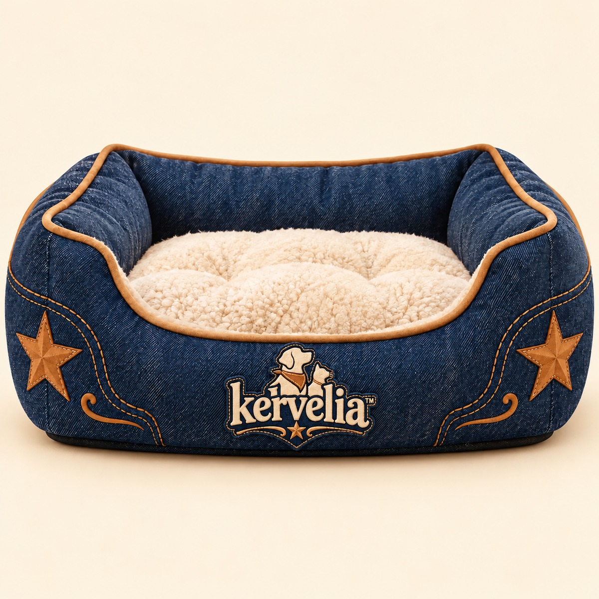 kervelia™ Quilted Denim Pet Bed