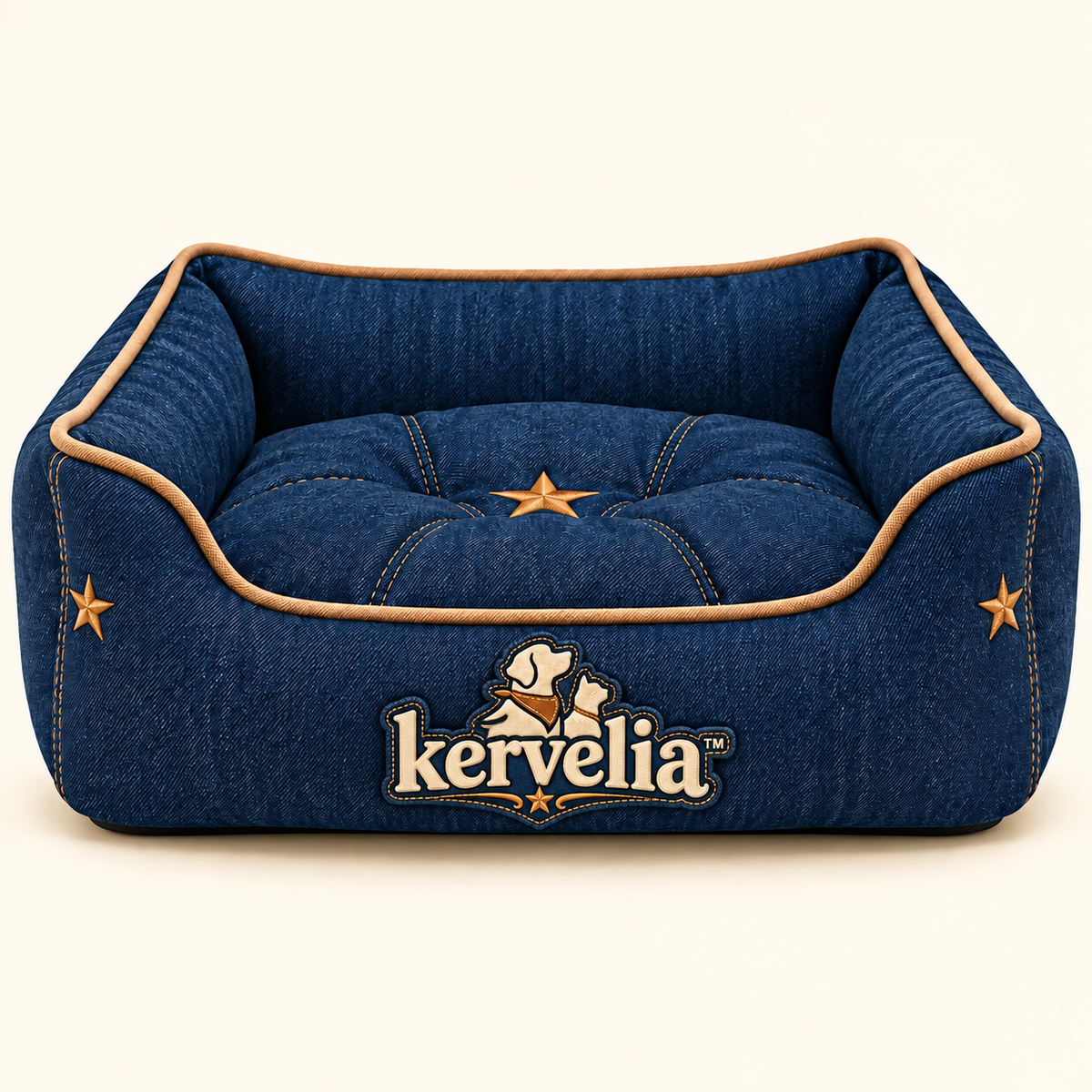 kervelia™ Plush Denim Pet Lounger
