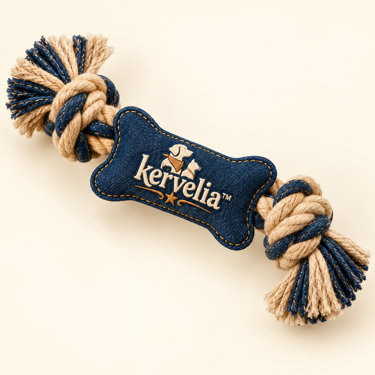 kervelia™ Braided Denim Rope Tug Toy
