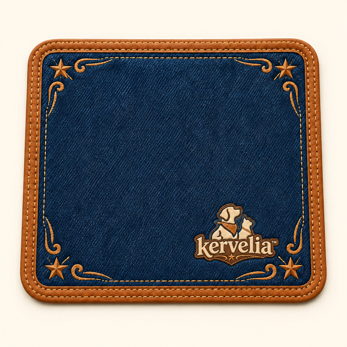kervelia™ Quilted Denim Pet Feeding Mat